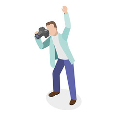 3D Isometric Flat  Set of Photographers. Item 4