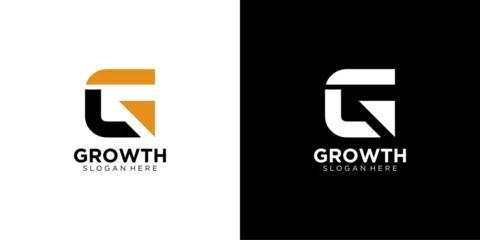 Foto op Canvas letter G growth Abstract business company logo. Corporate identity design element. Technology, market, bank logotype idea. vector template © arbain