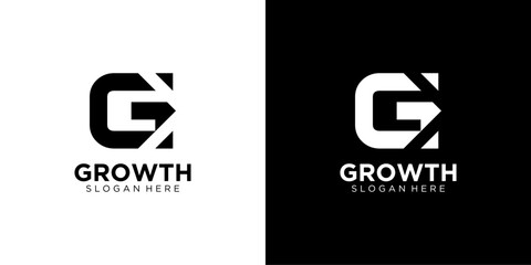 letter G growth Abstract business company logo. Corporate identity design element. Technology, market, bank logotype idea. vector template