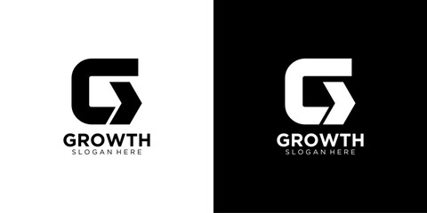 letter G growth Abstract business company logo. Corporate identity design element. Technology, market, bank logotype idea. vector template