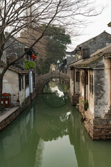 Obraz premium Traditional scenery of the ancient water town of Zhouzhuang in Shanghai, China