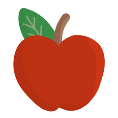 red apple with leaf illustration
