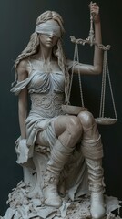 Legal elegance: a stunning portrayal of lady justice with scale Themis, embodying the essence of fairness and order, symbolizing the judicial system's beauty and ethical balance