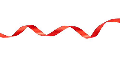 shiny swirl red ribbon isolated