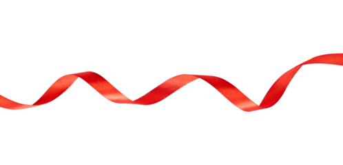 shiny swirl red ribbon isolated