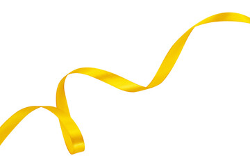 shiny of swirl yellow ribbon isolated