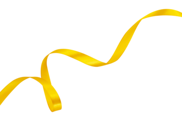 shiny of swirl yellow ribbon isolated
