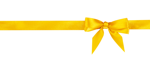 shiny yellow ribbon with bow