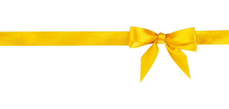 shiny yellow ribbon with bow