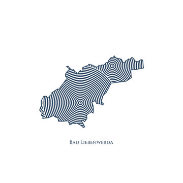Bad Liebenwerda Map - World Map International vector template. German region silhouette vector illustration