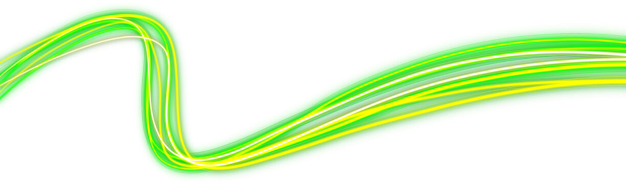 green glowing wavy laser neon line effect