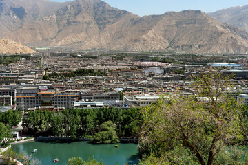 View of Lhasa City as seen from Potala Palace