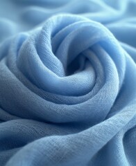 Serene Baby Blue Jersey Fabric Close-Up - obrazy, fototapety, plakaty