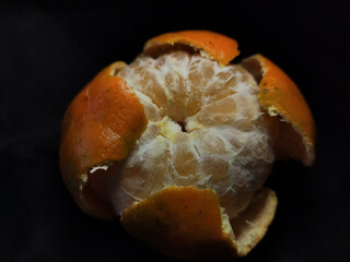 Peeled organic mandarin