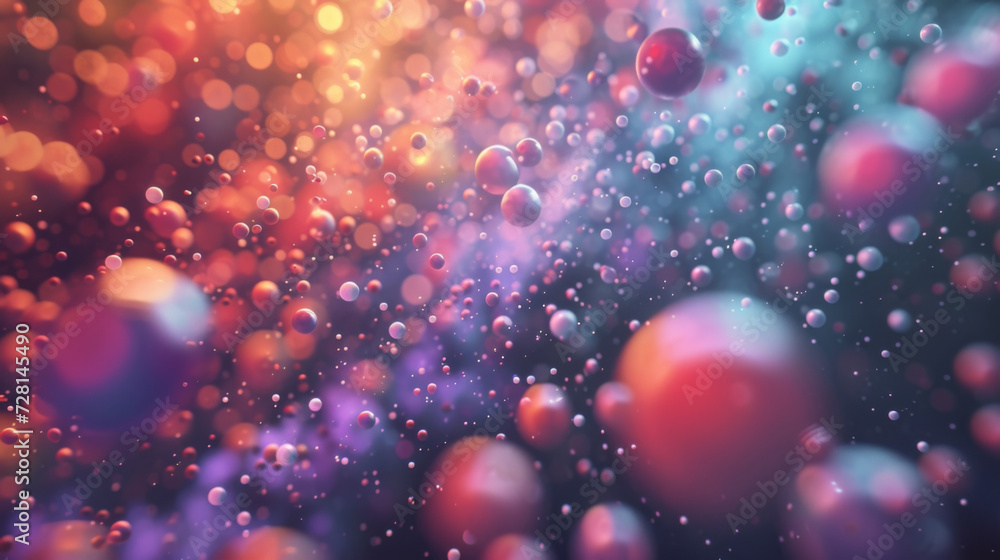 Poster a sea of tiny molecules swirl and collide creating a mesmerizing and chaotic molecular world that ex