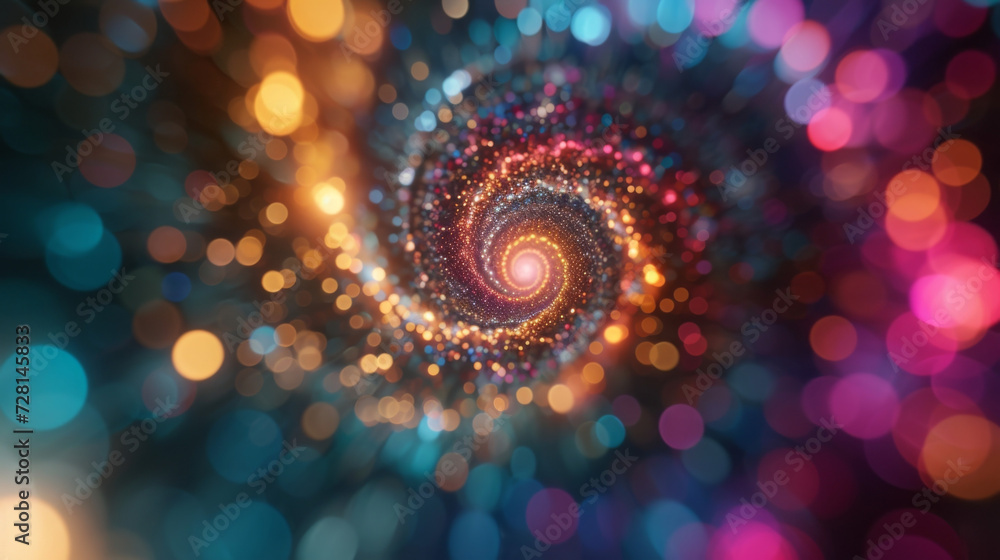 Poster A kaleidoscope of swirling elements merging and transforming in a captivating display of vortex spin.