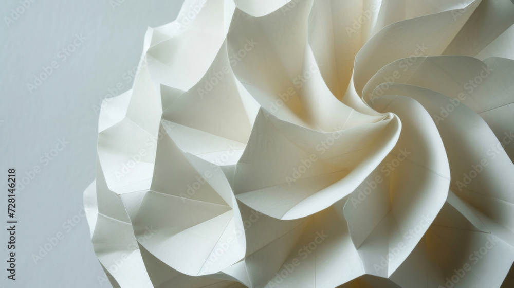 Poster bold and captivating geometric patterns emerge from carefully considered folds demonstrating the bea