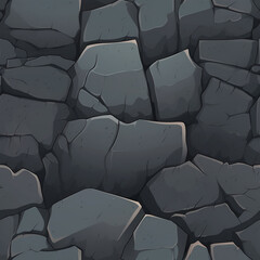 Obraz premium Patrón Textura de Pared o suelo de roca enlosable sin bordes estilo dibujo para videojuegos