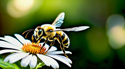 Naklejka premium Bee on a flower