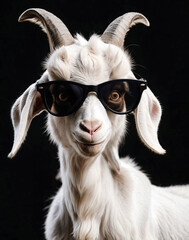 White Goat with Sunglasses