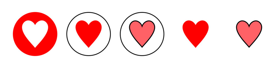 Love icon set illustration. Heart sign and symbol. Like icon vector.