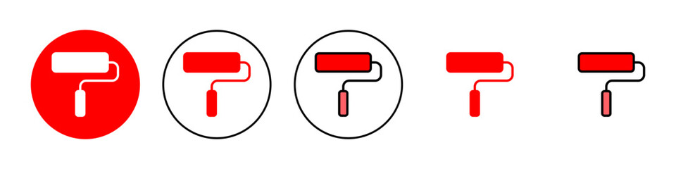 Paint icon set illustration. paint brush sign and symbol. paint roller icon vector