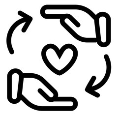 Care Icon Illustration in Line Style, Suitable for Web & Apps, Presentation, or Social Media