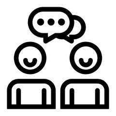 Hangout Icon Illustration in Line Style, Suitable for Web & Apps, Presentation, or Social Media