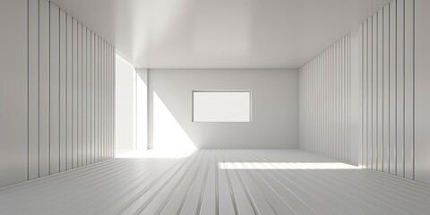 Contemporary depiction of an unfurnished room with a conceptual design