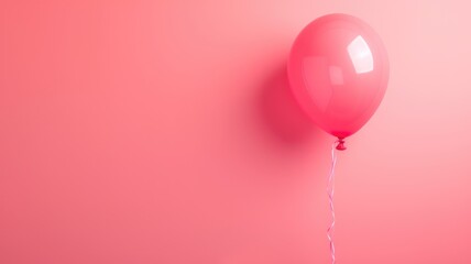 Minimalistic pink balloon against a pink backdrop