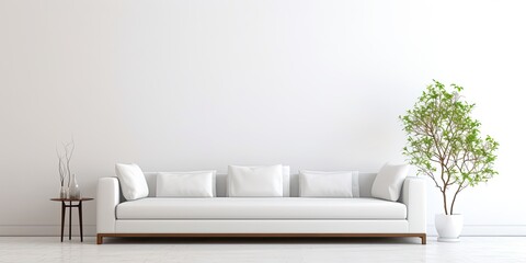 Contemporary couch on a backdrop of white.