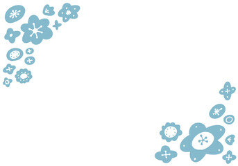 爽やかな北欧風のブルーのフレーム