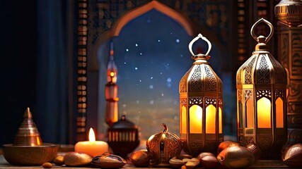 Obraz premium Soft Islamic lights background