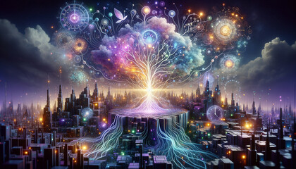 Fototapeta premium The Digital Dream: A Surreal Convolutional Neural Network Odyssey