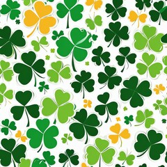 Obraz premium Generative AI. Seamless Pattern St Patrick Day Design With Green and White Color 