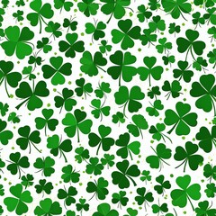 Generative AI. Seamless Pattern St Patrick Day Design With Green and White Color
