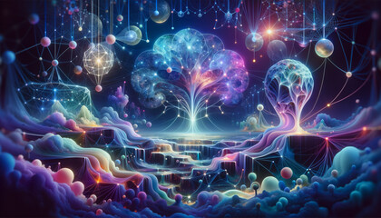 Fototapeta premium The Neural Dreamscape: A Surreal AI Wonderland