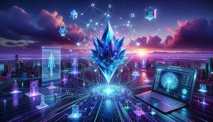 Obraz premium Neural Nexus: Future Techs Powerful Pulse