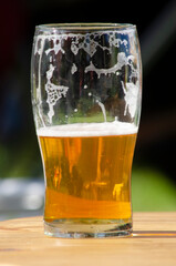 pint of lager outdoors