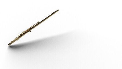 Flute フルート 金 銀 影付き 透過影 半透明影 透過PNG 3D CG Rendering Images