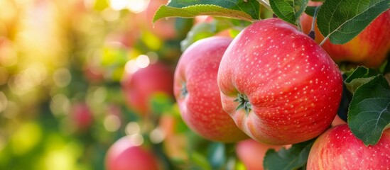 Obraz premium Organic Orchard Thrives with Chemical-Free Spraying for Juicy and Healthful Apples