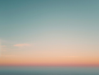 minimal scenic view of sunset sky with moon, ivory/blue color palette, muted colors, simple, ethereal, no clouds, no sun Ai generative