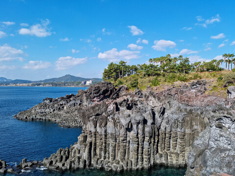 This is a columnar joint on the coast of Jeju.