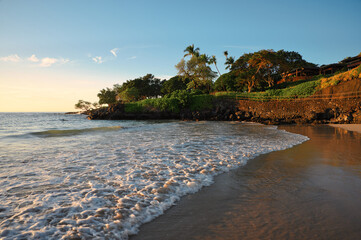 beach in the morning in hawaii