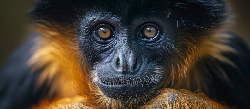Closeup Portrait of a Playful Black-Handed Spider Monkey: Stunning Closeup Portrait of a Majestic Black-Handed Spider Monkey Reveals Intricate Details - Powered by Adobe