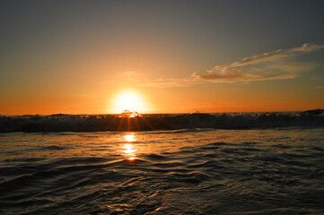 Fototapeta premium sunset on the sea in hawaii