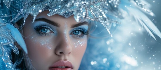 Pretty Girl Shines as Ice Queen in Carnival Costume