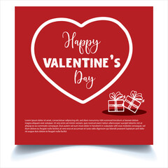 Valentine's day concept poster. Vector illustration.  paper hearts with frame on geometric background. Cute love sale banners or greeting cards