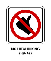 NO HITCHHIKING SIGN, Pedestrian and Bicycle Signs US ROAD SYMBOL SIGN MUTCD