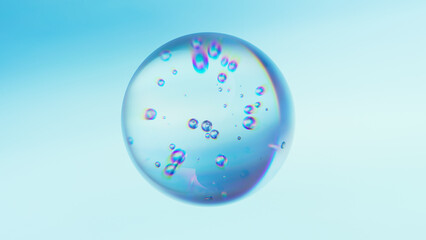 Abstract glass sphere with bubbles inside